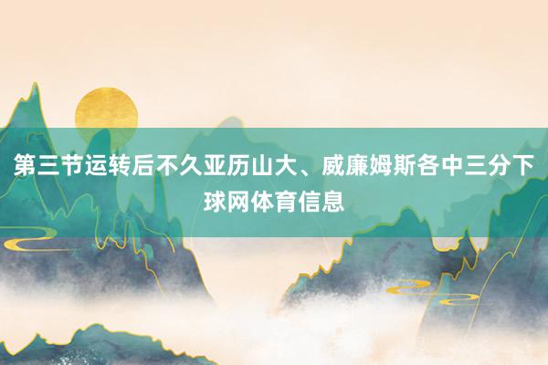 第三节运转后不久亚历山大、威廉姆斯各中三分下球网体育信息