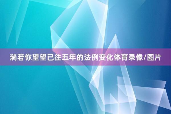 淌若你望望已往五年的法例变化体育录像/图片