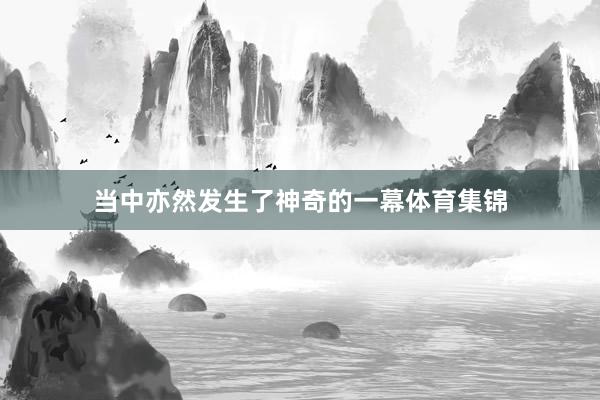 当中亦然发生了神奇的一幕体育集锦