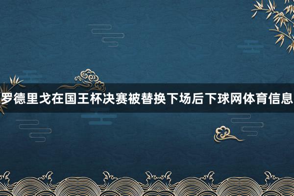 罗德里戈在国王杯决赛被替换下场后下球网体育信息