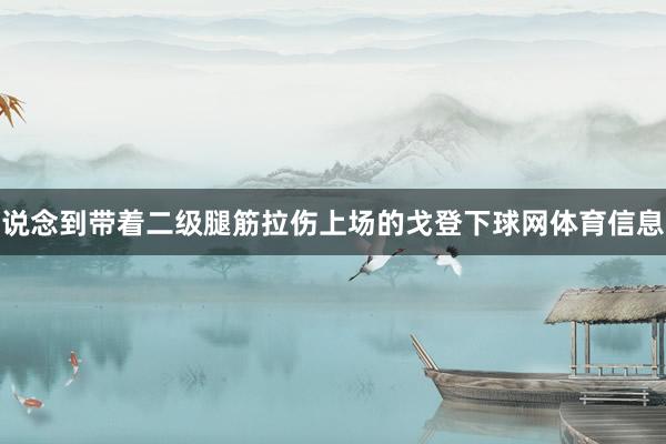 说念到带着二级腿筋拉伤上场的戈登下球网体育信息