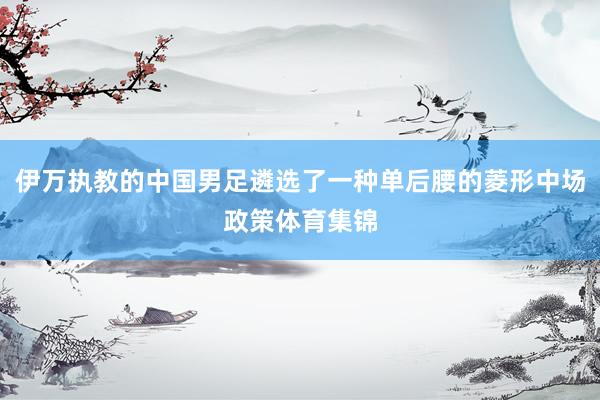 伊万执教的中国男足遴选了一种单后腰的菱形中场政策体育集锦