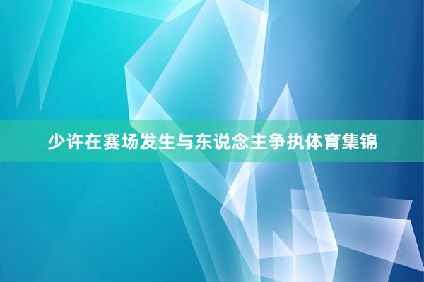 少许在赛场发生与东说念主争执体育集锦