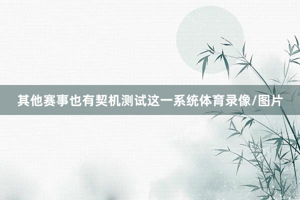 其他赛事也有契机测试这一系统体育录像/图片