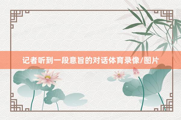 记者听到一段意旨的对话体育录像/图片