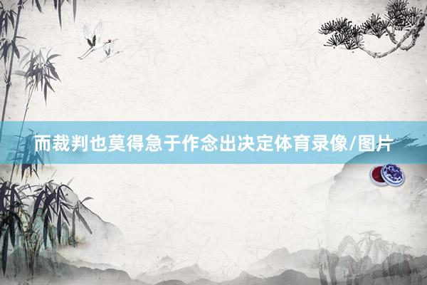 而裁判也莫得急于作念出决定体育录像/图片