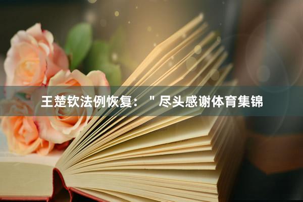 王楚钦法例恢复：＂尽头感谢体育集锦