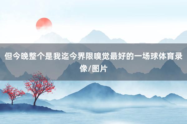 但今晚整个是我迄今界限嗅觉最好的一场球体育录像/图片