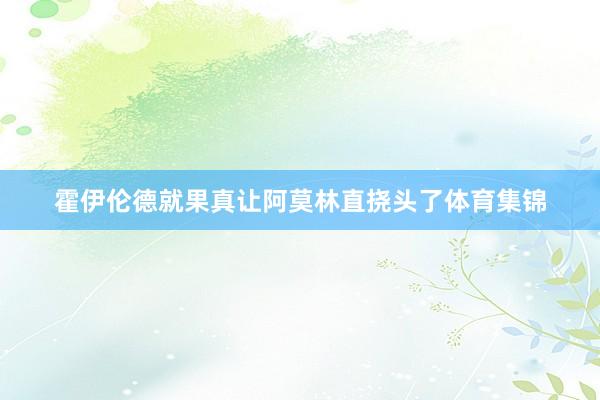 霍伊伦德就果真让阿莫林直挠头了体育集锦