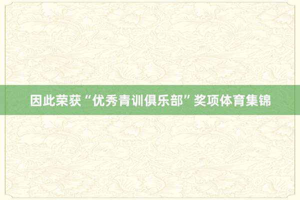 因此荣获“优秀青训俱乐部”奖项体育集锦
